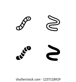 Worm Icon Logo Vector Symbol. Maggot Icon