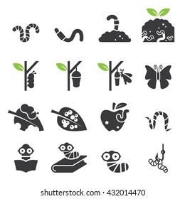 Worm icon set.