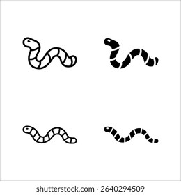 Worm icon set. for mobile concept and web design color editable