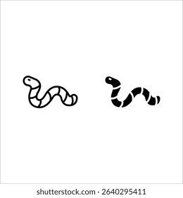 Worm icon set. for mobile concept and web design color editable