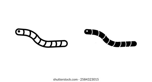 worm Icon set. Symbol isolated white background. vector illustration. color editable.