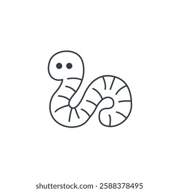 Worm icon symbol vector illustration isolated on white background