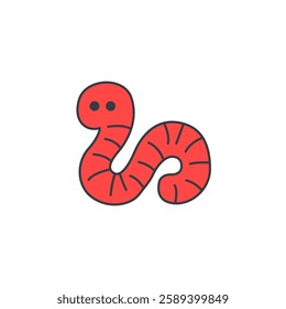 Worm icon symbol vector illustration isolated on white background