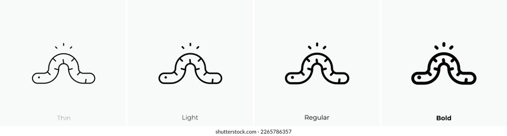 worm icon. Thin, Light Regular And Bold style design isolated on white background