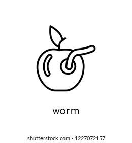 worm icon. Trendy modern flat linear vector worm icon on white background from thin line Agriculture, Farming and Gardening collection, outline vector illustration