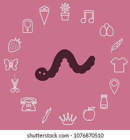 Worm icon, vector design element