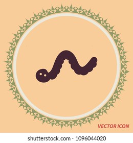 Worm icon, vector design element