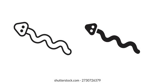Worm icons for design. Easily editable stroke. Modern flat design.