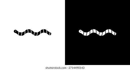 Design de silhueta de vetor de ícones de worm. Ilustração de design gráfico plano vetorial.