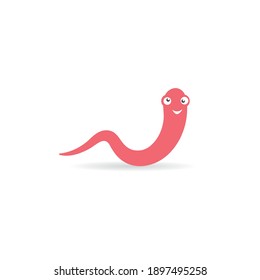 Worm illustration logo vector design