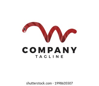 Diseño vectorial de logotipo de ilustración de gusano