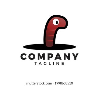 Worm illustration logo vector design