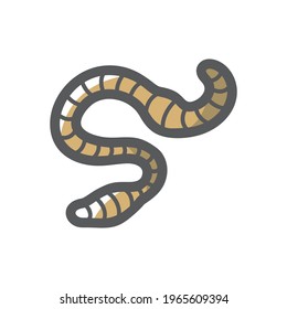 Worm insect Earthworm Vector icon Cartoon illustration.