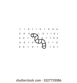 worm in internet network icon. Illustration of a criminal scenes icon. Premium quality graphic design icon. Signs and symbols collection icon for websites, web design, mobile app on white background