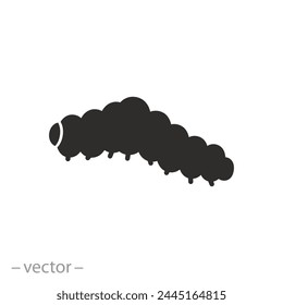 worm or larvae icon, caterpillar, plant pest, flat symbol on white background - vector illustration