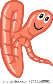 Worm Letter Alphabet Vector Element