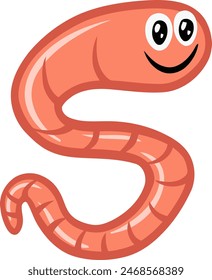 Worm Letter Alphabet Vector Element
