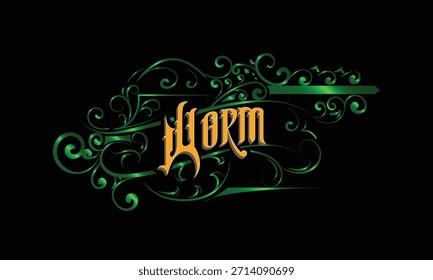 WORM lettering custom style design