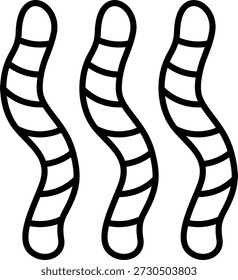Design de ícone de vetor de linha Worm