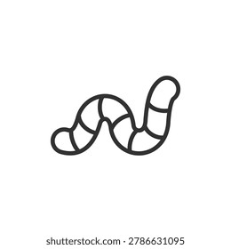 Worm, linear icon. Earthworm for soil and compost ecology. Line with editable stroke