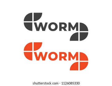 Worm logo design. Worm concept logotype. Abstract animal logo