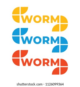 Worm logo design. Worm concept logotype. Abstract animal logo