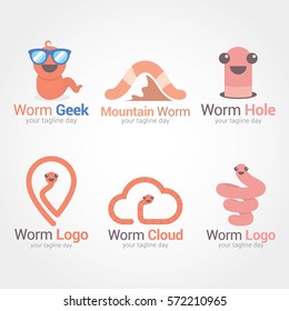 Worm Logo Design Template. Vector Illustration.