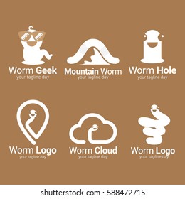 Worm Logo Design Template. Vector Illustration.