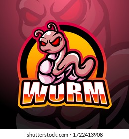 Worm mascot esport logo design