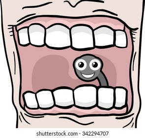 worm in mouth