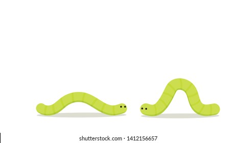 worm on white background. worm vector. wallpaper. free space for text. copy space.