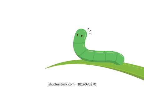 Worm on white background. worm vector. wallpaper. free space for text.