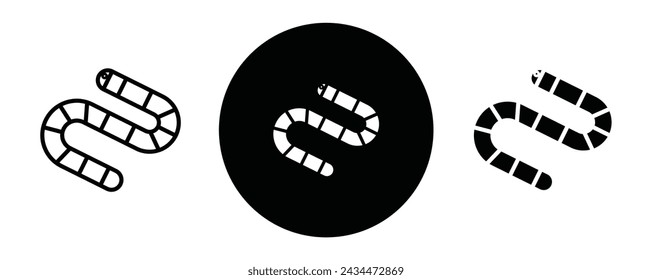 Worm outline icon collection or set. Worm Thin vector line art