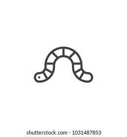 Worm outline icon. linear style sign for mobile concept and web design. Earthworm simple line vector icon. Caterpillar symbol, logo illustration. Pixel perfect vector graphics