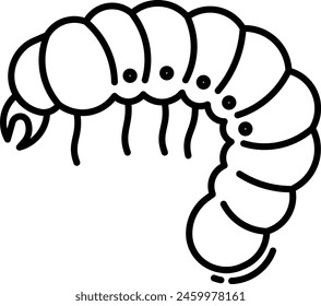 worm outline icon vector illustration