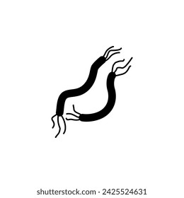 Worm Parasite flat vector icon. Simple solid symbol isolated on white background