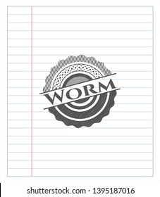 Worm pencil strokes emblem. Vector Illustration. Detailed.