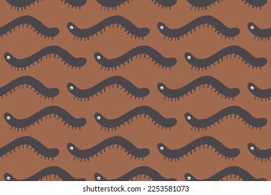 WORM SEAMLESS PRINT IN EDITABLE VECTOR