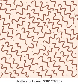 Worm shapes geometric seamless pattern trendy colorful design beautiful vector illustration background