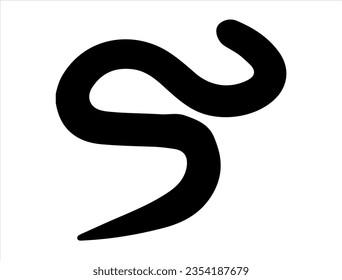 Worm silhouette vector art white background