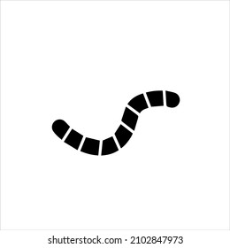 Wurmsilhouettenvektor auf weißem Hintergrund