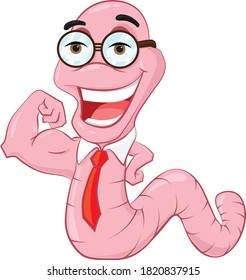 Worm strong and hardworker in white background