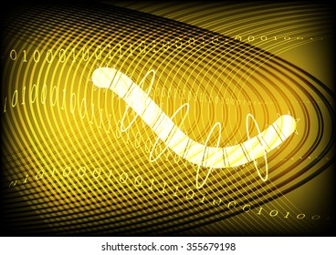 Worm Traffic Technology Yellow Gold Background Vector Illustration