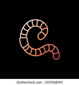 Worm vector Earthworm concept linear colorful icon or design element on dark background