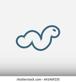 worm vector flat pictograph line icon stock design illustration