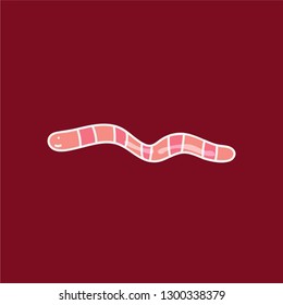 worm vector. hand drawn icon. animal illustration. editable stroke.