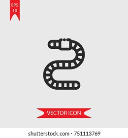 Worm vector icon, illustration symbol