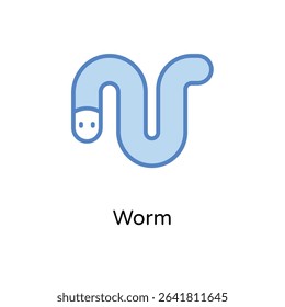 Worm vector icon stock illustration