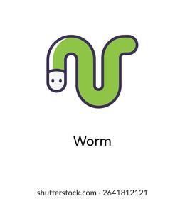 Worm vector icon stock illustration