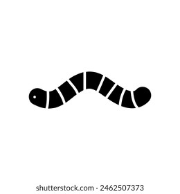 Worm vector icon.simple flat black illustration on white background..eps